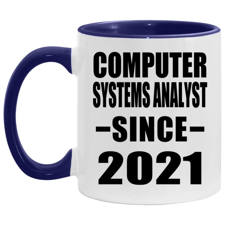 Computer Systems Analyst Since 2021 - 11oz Accent Mug Purple
