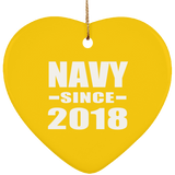 Navy Since 2018 - Heart Ornament