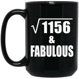 34th Birthday Square Root of 1156 & Fabulous - 15oz Coffee Mug Black