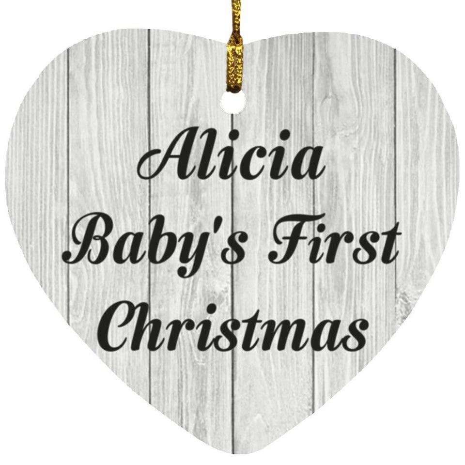 Alicia Baby's First Christmas - Heart Ornament F