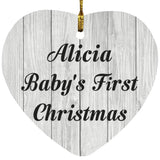 Alicia Baby's First Christmas - Heart Ornament F