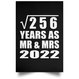 16th Anniversary Square Root of 256 Years As Mr & Mrs 2022 - Poster Portrait