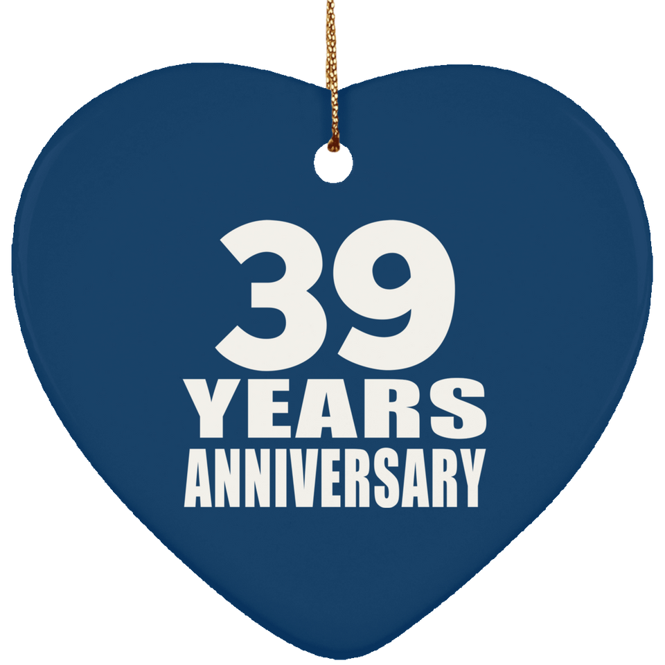 39th Anniversary 39 Years - Heart Ornament