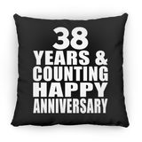 Happy 38th Anniversary 38 Years & Counting - Throw Pillow Black