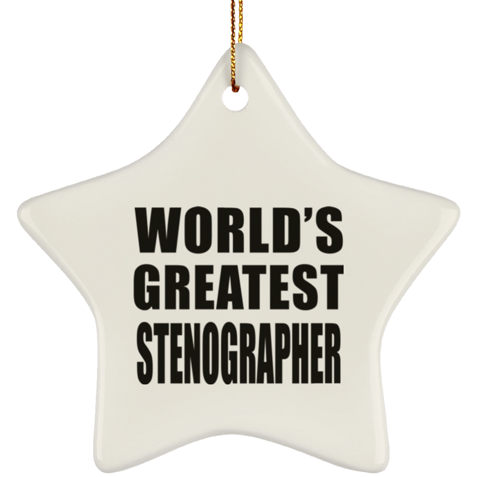 World's Greatest Stenographer - Star Ornament
