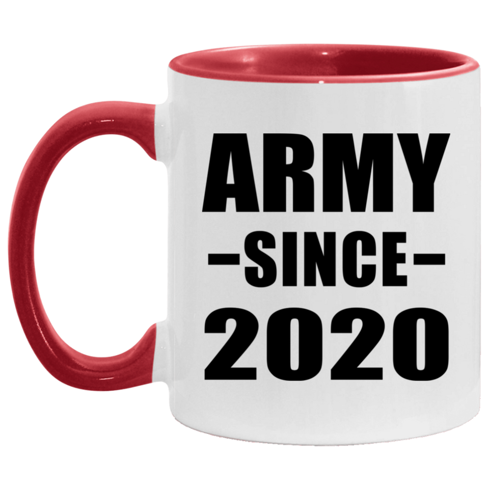 Army Since 2020 - 11oz Accent Mug Red