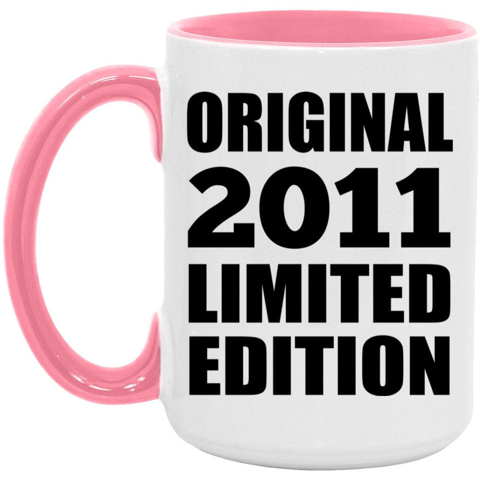 13th Birthday Original 2011 Limited Edition - 15oz Accent Mug Pink