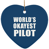 World's Okayest Pilot - Heart Ornament