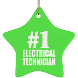 Number One #1 Electrical Technician - Star Ornament