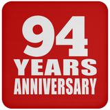 94th Anniversary 94 Years - Drink Coaster
