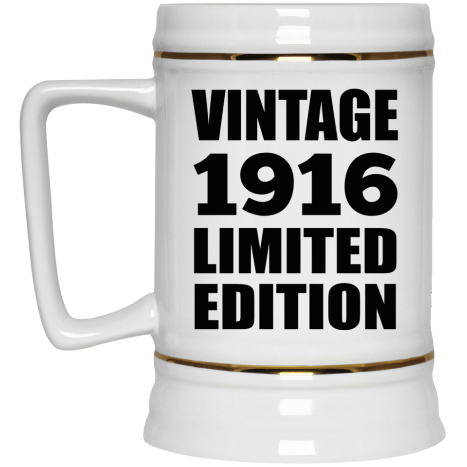 108th Birthday Vintage 1916 Limited Edition - Beer Stein