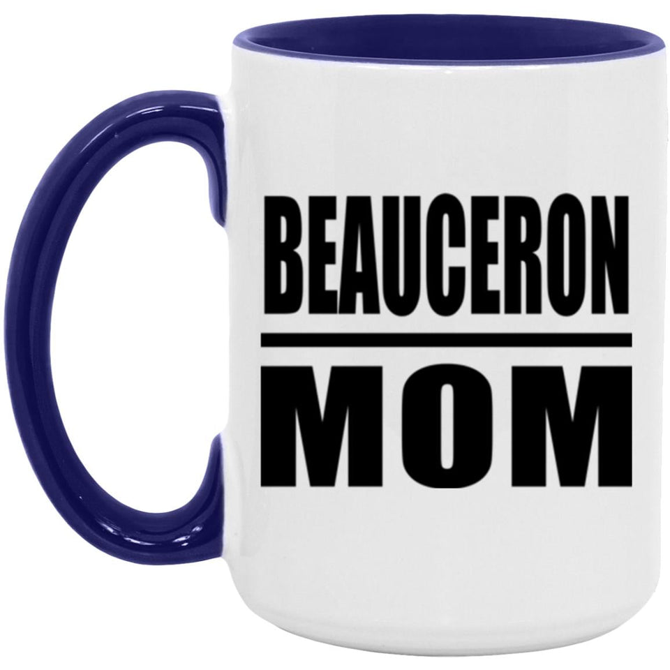 Beauceron Mom - 15oz Accent Mug Purple