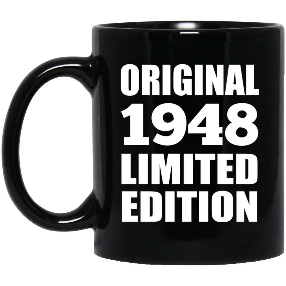 76th Birthday Original 1948 Limited Edition - 11oz Coffee Mug Black