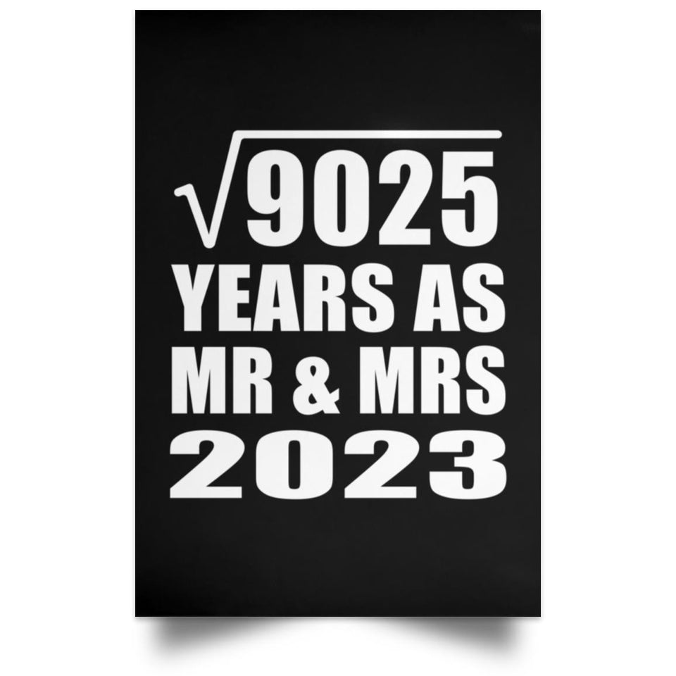 95th Anniversary Square Root of 9025 Years As Mr & Mrs 2023 - Poster Portrait