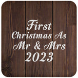 First Christmas As Mr & Mrs 2023 - Drink Coaster D
