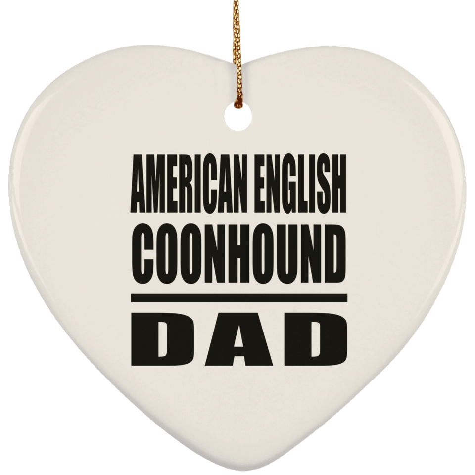 American English Coonhound Dad - Heart Ornament