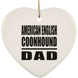 American English Coonhound Dad - Heart Ornament
