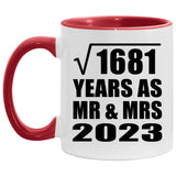 41st Anniversary Square Root of 1681 Years As Mr & Mrs 2023 - 11oz Accent Mug Red