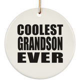 Coolest Grandson Ever - Circle Ornament