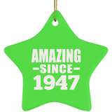 77th Birthday Amazing Since 1947 - Star Ornament