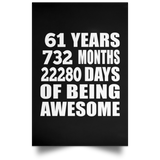 61st Birthday 61 Years 732 Months 22280 Days Of Awesome - Poster Portrait