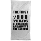 30th Birthday Square Root of 900 Years of Childhood - Hand Towel