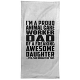 Proud Animal Care Worker Dad Of Awesome Daughter - Hand Towel