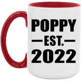 Poppy Established EST. 2022 - 15oz Accent Mug Red