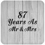 87th Anniversary 87 Years As Mr & Mrs - Drink Coaster F