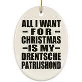 All I Want For Christmas Is My Drentsche Patrijshond - Oval Ornament