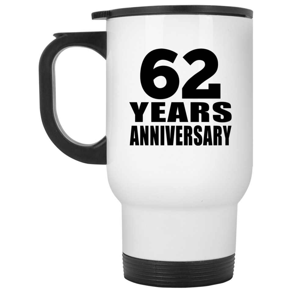 62nd Anniversary 62 Years - White Travel Mug