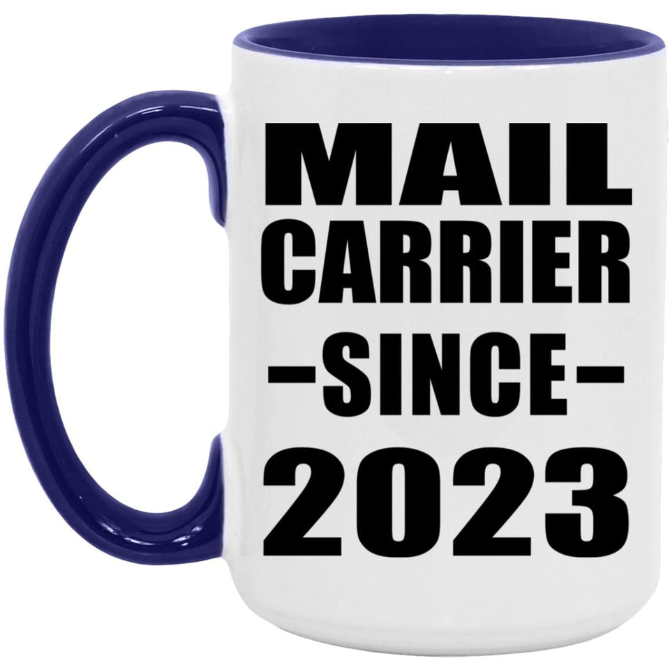 Mail Carrier Since 2023 - 15oz Accent Mug Purple