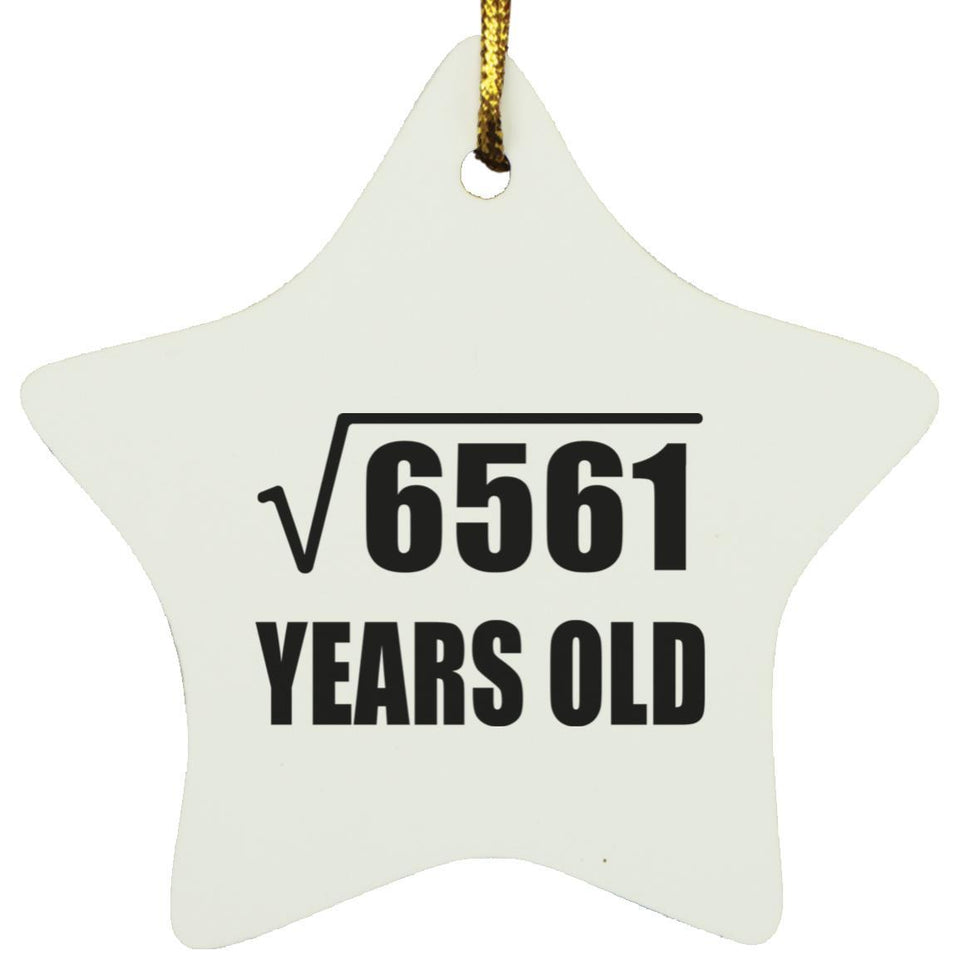 81st Birthday Square Root of 6561 Years Old - Star Ornament