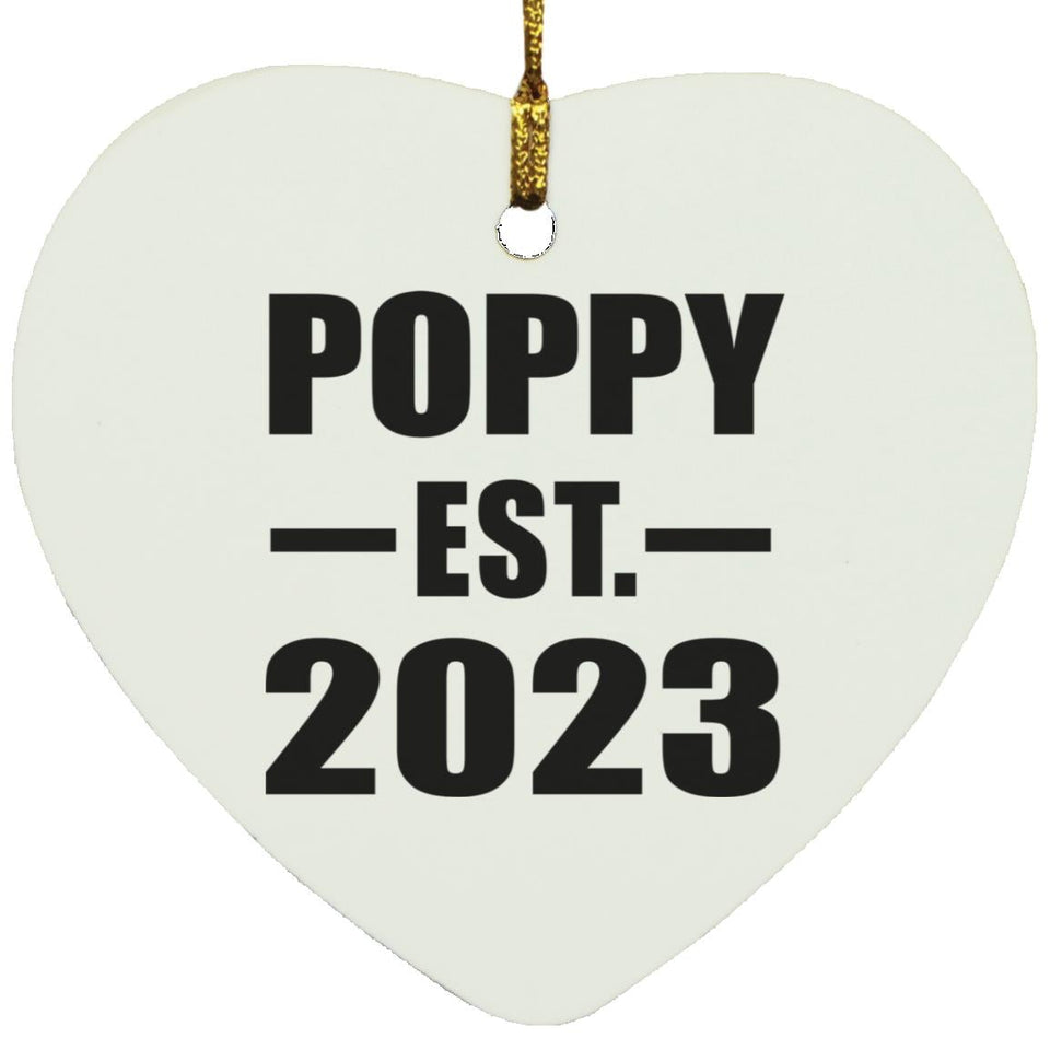 Poppy Established EST. 2023 - Heart Ornament