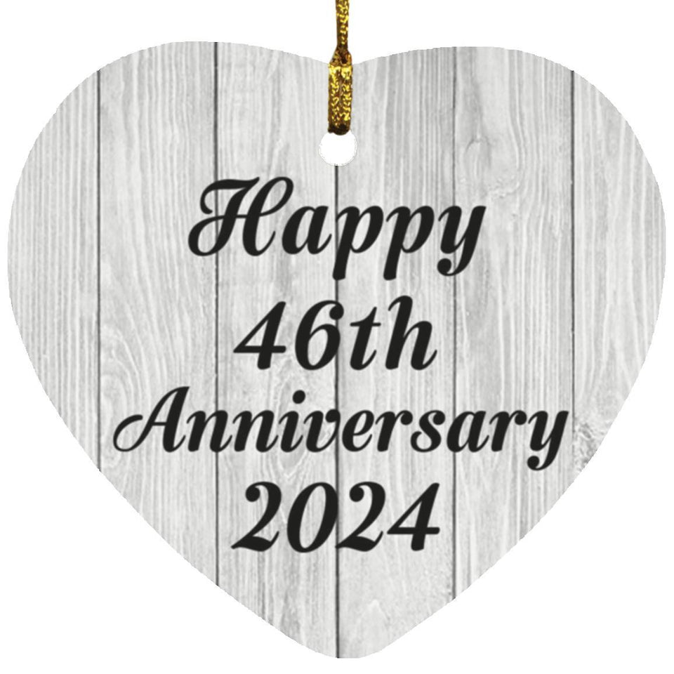 Happy 46th Anniversary 2024 - Heart Ornament F