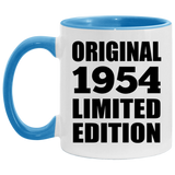 70th Birthday Original 1954 Limited Edition - 11oz Accent Mug Blue