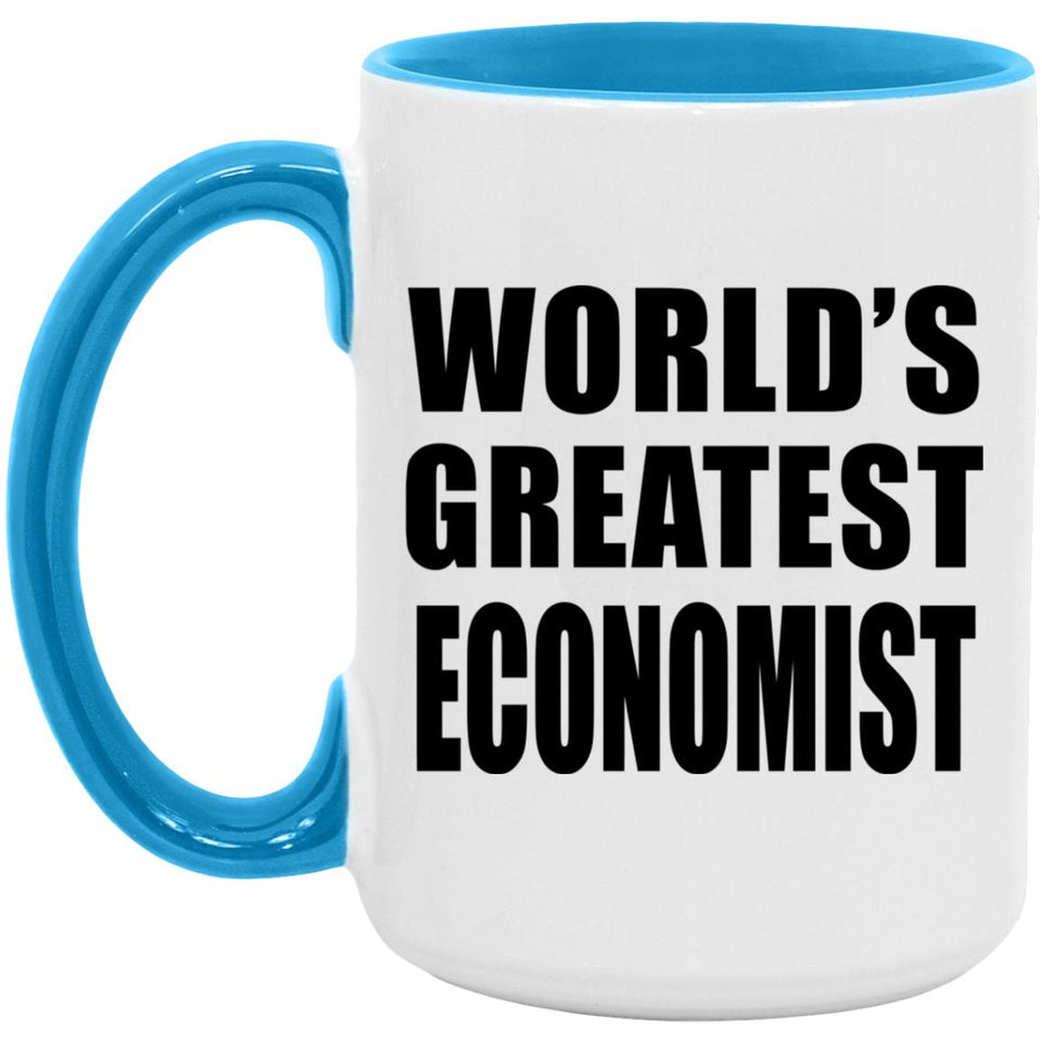World's Greatest Economist - 15oz Accent Mug Blue