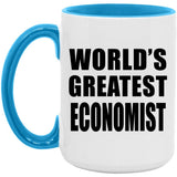 World's Greatest Economist - 15oz Accent Mug Blue