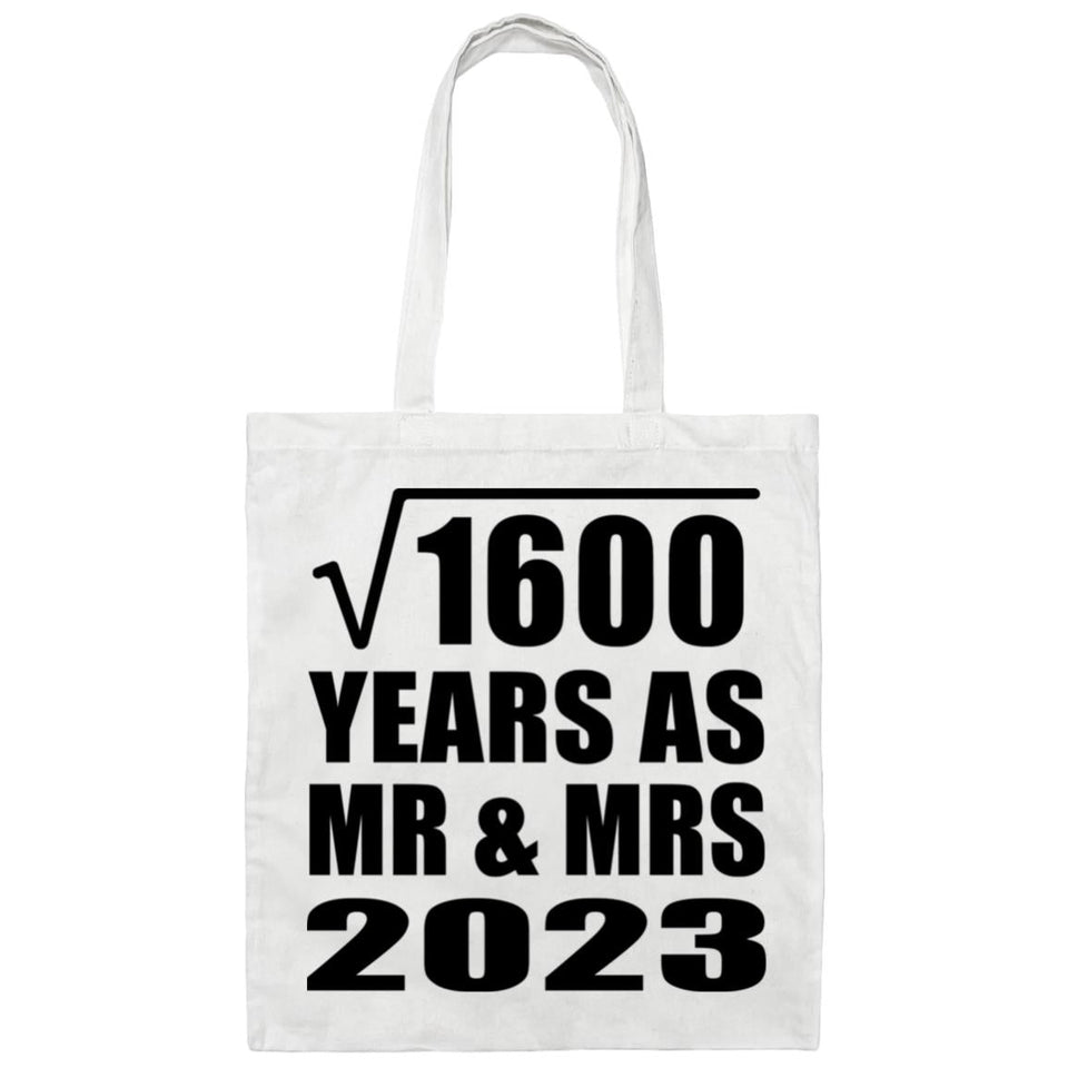 40th Anniversary Square Root of 1600 Years As Mr & Mrs 2023 - Tote Bag White