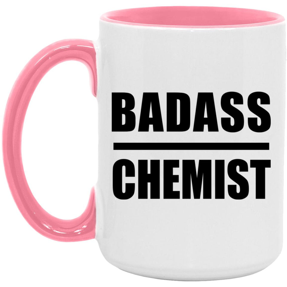 Badass Chemist - 15oz Accent Mug Pink