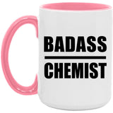Badass Chemist - 15oz Accent Mug Pink