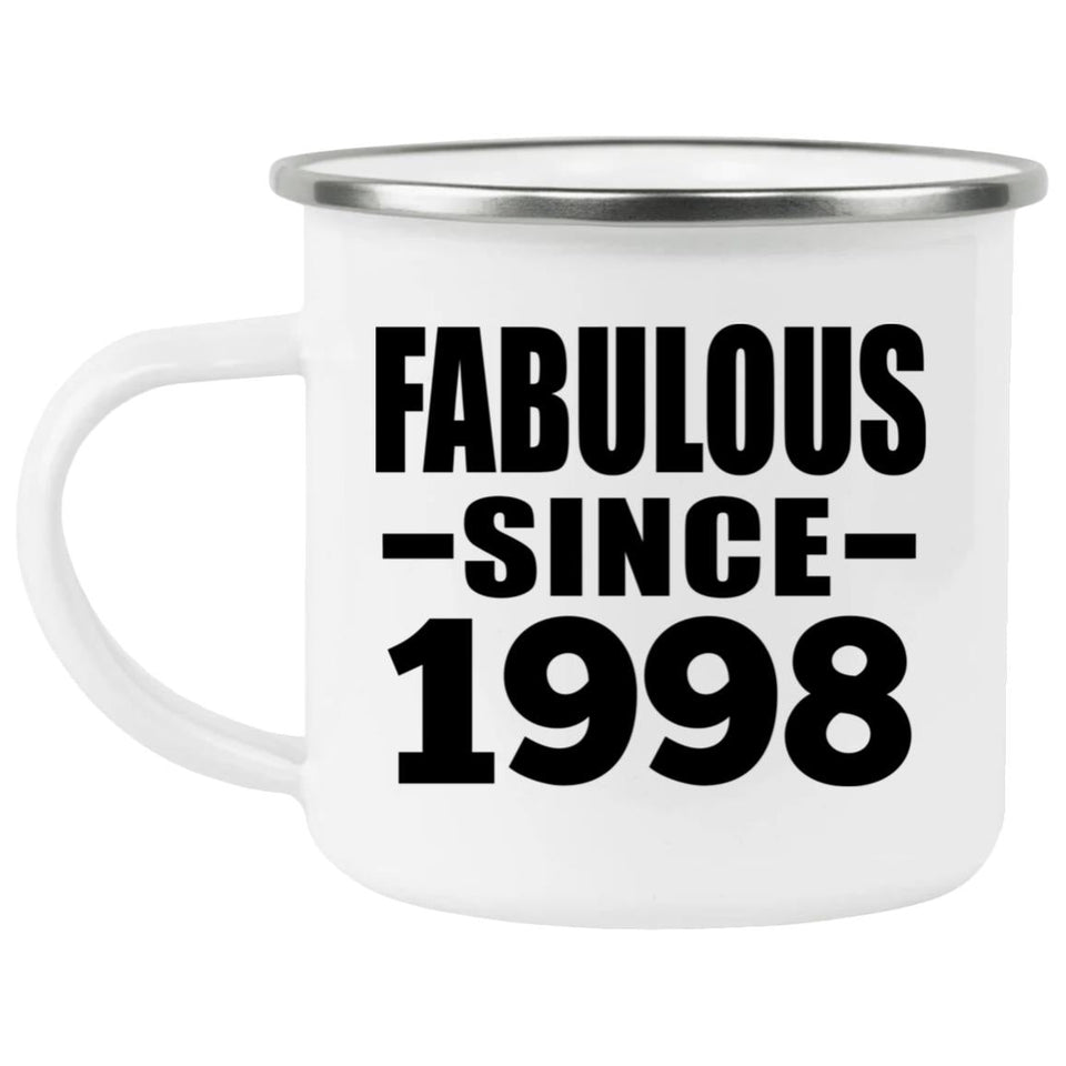 26th Birthday Fabulous Since 1998 - 12oz Camping Mug