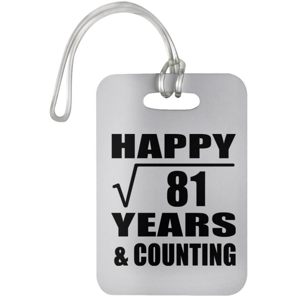 Happy 9th Anniversary Square Root of 81 Years & Counting - Luggage Bag Tag