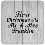 First Christmas As Mr & Mrs Franklin - Drink Coaster F