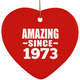51st Birthday Amazing Since 1973 - Heart Ornament