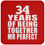 34th Anniversary 34 Years Of Being Mr Perfect - Drink Coaster