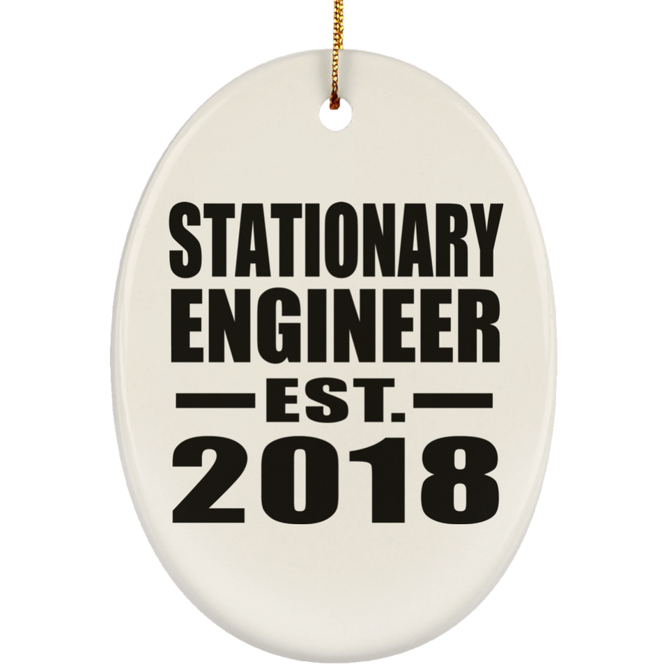 Stationary Engineer Established EST. 2018 - Oval Ornament