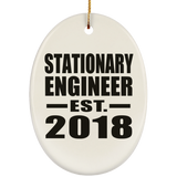 Stationary Engineer Established EST. 2018 - Oval Ornament