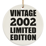 22nd Birthday Vintage 2002 Limited Edition - Circle Ornament