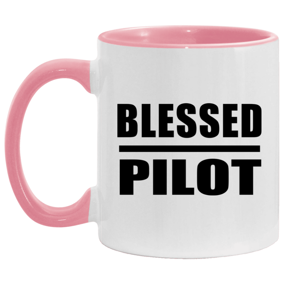 Blessed Pilot - 11oz Accent Mug Pink